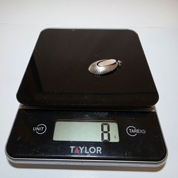 Vintage D Elark Native American Shadowbox Sterling SIlver & Shell Mop Pendant - Picture 10 of 10